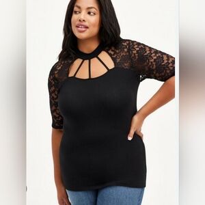 Torrid Lace/Choker Shirt